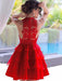 Bridelily A-Line Chiffon Jewel Sleeveless Short With Lace Prom Dresses - Prom Dresses