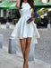 Bridelily A-Line Jewel Sleeveless Short/Mini With Ruffles Satin Dresses - Prom Dresses