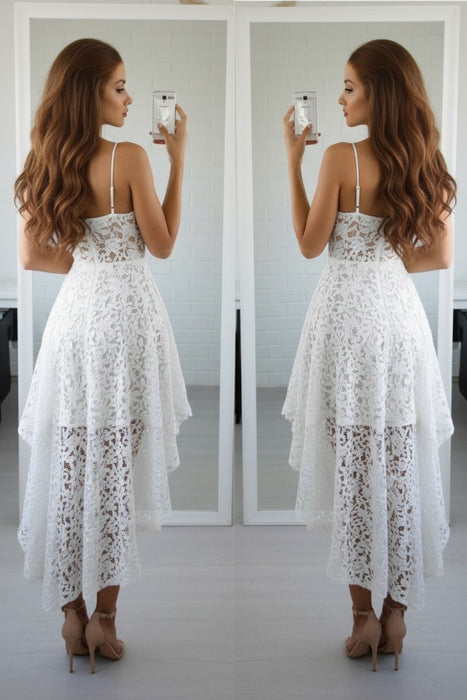 Bridelily A-Line Lace Spaghetti Straps Sleeveless Short/Mini With Layers Dresses - Prom Dresses