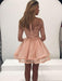 Bridelily A-Line Long Sleeves Scoop Organza With Applique Short/Mini Dresses - Prom Dresses