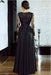 Bridelily A line Long Sleeves V neck Split Floor length Lace Appliques Prom Dresses Prom Dresses