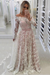Bridelily A-line Off-shoulder Long Sleeves Floor-length Appliques Sash Prom Dresses - Prom Dresses