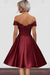 Bridelily A-Line Off-the-Shoulder Sleeveless Knee-Length With Applique Satin Dresses - Prom Dresses