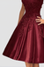 Bridelily A-Line Off-the-Shoulder Sleeveless Knee-Length With Applique Satin Dresses - Prom Dresses