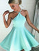 Bridelily A-Line Satin Halter Sleeveless With Pleated Short/Mini Dresses - Prom Dresses