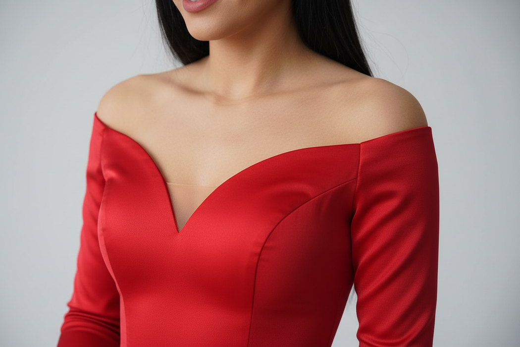 Bridelily A-Line Satin Off-the-Shoulder With Ruffles Long Sleeves Short/Mini Dresses - Prom Dresses