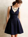 Bridelily A-Line Satin Sleeveless Short/Mini With Ruffles V-neck Dresses - Prom Dresses