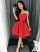 Bridelily A-Line Satin Sweetheart Sleeveless With Ruffles Short/Mini Dresses - Prom Dresses