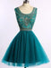 Bridelily A-Line Sleeveless Scoop Tulle With Beading Short/Mini Dresses - Prom Dresses
