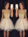 Bridelily A-Line Tulle Scoop Sleeveless Short/Mini With Paillette Dresses - Prom Dresses