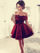 Bridelily A-Line With Ruffles Satin Off-the-Shoulder Sleeveless Short/Mini Dresses - Prom Dresses