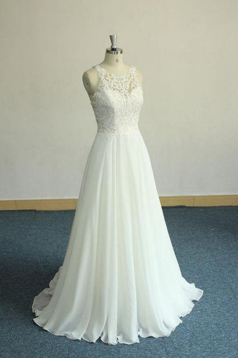 Bridelily Amazing Appliques Chiffon A-line Wedding Dress - wedding dresses