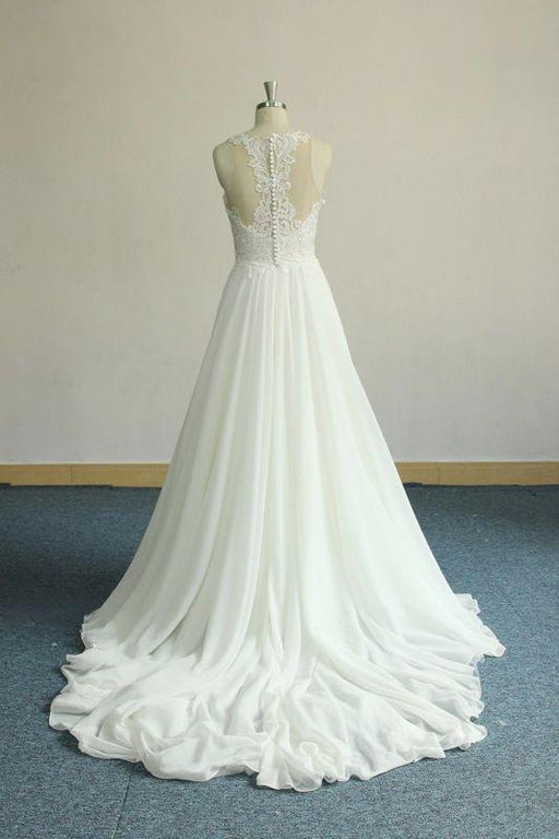 Bridelily Amazing Appliques Chiffon A-line Wedding Dress - wedding dresses