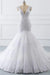 Bridelily Chic V-neck Appliques Mermaid Tulle Wedding Dress - wedding dresses