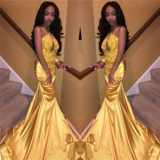 Bridelily Daffodil One Sleeve Sexy Prom Dress 2019 | Mermaid Lace Appliques Cheap Evening Gown FB0306 - Prom Dresses