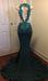 Bridelily Dark Green Sexy Mermaid Crystals Prom Dress | Sparkling Appliques Open Back Real Evening Dress FB0325-MQ0 - Prom Dresses