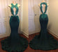 Bridelily Dark Green Sexy Mermaid Crystals Prom Dress | Sparkling Appliques Open Back Real Evening Dress FB0325-MQ0 - Prom Dresses