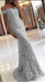 Bridelily Elegant 2019 Lace Mermaid Prom Dresses Off the Shoulder Beading with Belt - Prom Dresses