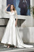 Bridelily Elegant Lace-up A-Line Applique Satin Wedding Dress - wedding dresses