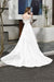 Bridelily Elegant Lace-up A-Line Applique Satin Wedding Dress - wedding dresses