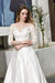 Bridelily Elegant Lace-up A-Line Applique Satin Wedding Dress - wedding dresses