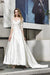 Bridelily Elegant Lace-up A-Line Applique Satin Wedding Dress - wedding dresses