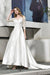 Bridelily Elegant Lace-up A-Line Applique Satin Wedding Dress - wedding dresses
