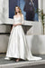 Bridelily Elegant Lace-up A-Line Applique Satin Wedding Dress - wedding dresses