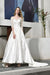 Bridelily Elegant Lace-up A-Line Applique Satin Wedding Dress - wedding dresses