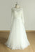 Bridelily Elegant Long Sleeve Lace Tulle A-line Wedding Dress - wedding dresses