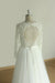 Bridelily Elegant Long Sleeve Lace Tulle A-line Wedding Dress - wedding dresses