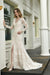 Bridelily Exquisite V-Neck Long Sleeve Mermaid Wedding Dress - wedding dresses