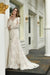 Bridelily Exquisite V-Neck Long Sleeve Mermaid Wedding Dress - wedding dresses