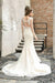 Bridelily Glamorous Mermaid Satin Lace Open Back Wedding Dress - wedding dresses