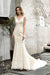 Bridelily Glamorous Mermaid Satin Lace Open Back Wedding Dress - wedding dresses