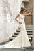Bridelily Glamorous Mermaid Satin Lace Open Back Wedding Dress - wedding dresses