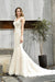 Bridelily Glamorous Mermaid Satin Lace Open Back Wedding Dress - wedding dresses