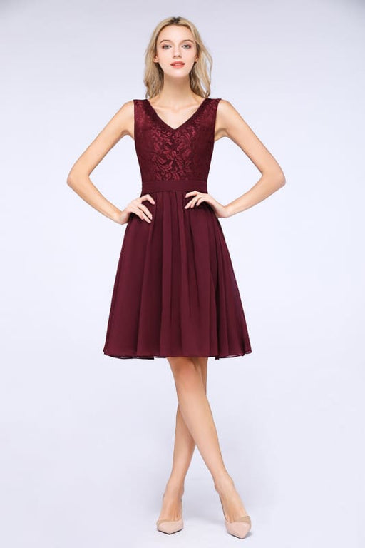 Simple Short Bridesmaid Dresses -Bridelily Simple Short Bridesmaid Dresses -Bridelily