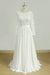 Bridelily Long Sleeve A-line Lace Chiffon Wedding Dress - wedding dresses