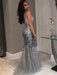 A| Bridelily Mermaid Jewel Sleeveless Floor-Length Sequin Tulle Dresses - Prom Dresses