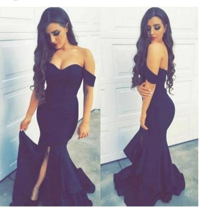 Bridelily New Arrival Off the Shoulder Mermaid Evening Dress Sexy Long Split 2019 Party Dresses - Prom Dresses