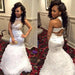Bridelily New Arrival Sexy Mermaid Prom Dress Tiered Crystal White 2019 Evening Gown - Prom Dresses