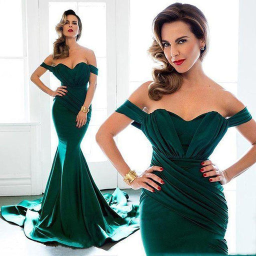 Bridelily Off Shoulder Sexy Formal Evening Dress Sheath 2019 Long Prom Dresses Custom Made CE0094 - Prom Dresses