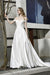 Bridelily Off the Shoulder Appliques Satin Wedding Dress - wedding dresses