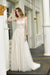 Bridelily One Shoulder Tulle Lace A-Line Wedding Dress - wedding dresses