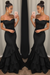 Bridelily Off-the-Shoulder Mermaid Prom Dress Black
