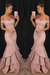 Bridelily Off-the-Shoulder Mermaid Prom Dress Pink