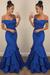 Royal Blue Off-the-Shoulder mermaid prom dress