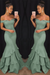 Bridelily Off-the-Shoulder Mermaid Prom Dress Dusty Sage