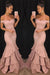 Bridelily Pink Off-the-Shoulder Mermaid Prom Dresses 2019 Tiered Simple Evening Gowns SK0118-GA0 - Prom Dresses